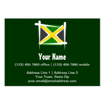 Jamaica Brush Flag Business Card Template