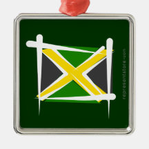 Jamaica Brush Flag Christmas Tree Ornament