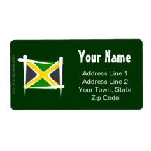 Jamaica Brush Flag Custom Shipping Label