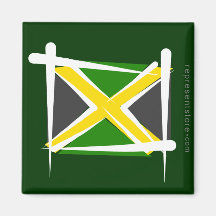 Jamaica Brush Flag Magnet