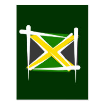 Jamaica Brush Flag Postcard