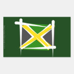 Jamaica Brush Flag Rectangle Sticker