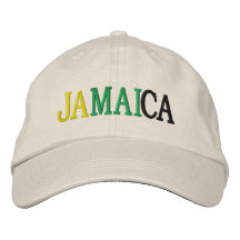 JAMAICA EMBROIDERED BASEBALL CAPS