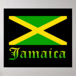 Jamaica Flag, Black, Green and Yellow posters