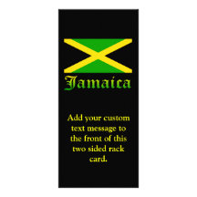 Jamaica Flag, Black, Green and Yellow Rack Card Design