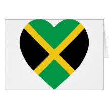 Jamaica Flag Heart Greeting Card