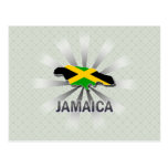 Jamaica Flag Map 2.0 Postcards