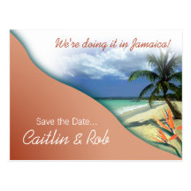Jamaica Save The Date (coral sand) Post Cards