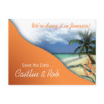 Jamaica Save The Date (papaya orange) Postcard