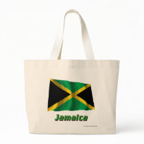 Jamaica Waving Flag with Name Canvas Bags