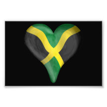 Jamaican Flag In A Heart Photo Print