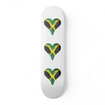 Jamaican Flag In A Heart Custom Skateboard