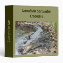 Jamaican Salt Water Crocodile 3 Ring Binders