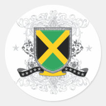 jamaicashield2 autocollants ronds