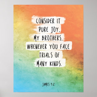 Joy Bible Verse Posters | Zazzle Canada
