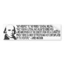 James Madison Quote Bumper Sticker bumper stickers