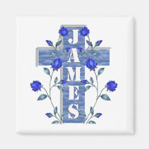 James Personalised Cross magnet