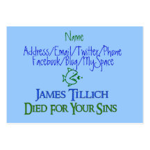 James Tillich Died For Your Sins Business Card Templates