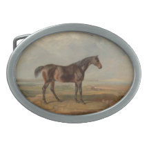 James Ward - Dr. Syntax, a Bay Racehorse Oval Belt Buckle