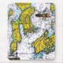 Jamestown RI Nautical Chart with Lighthouses Mouse Mats