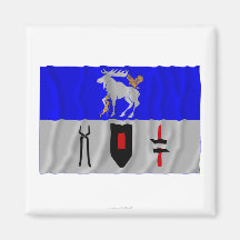 Jämtlands län waving flag refrigerator magnets