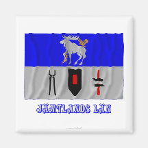 Jämtlands län waving flag with name fridge magnets