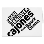 Jan Brewer More Cajones Than Barack Obama Greeting Card