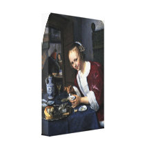 Jan Havickszoon Steen - Girl eating oysters Gallery Wrapped Canvas
