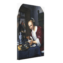 Jan Havickszoon Steen - Girl eating oysters Stretched Canvas Prints