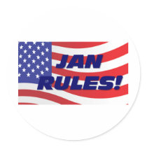 JAN RULES ROUND STICKERS