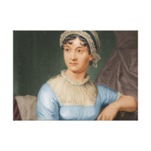 Jane Austen Colour Portrait Fine Art Canvas Stretched Canvas Print