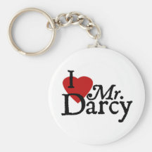 Jane Austen Heart Darcy Keychain