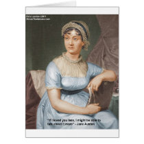 Jane Austen Loved U Less Quote On Gifts & Cards cards