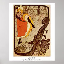 Jane Avril By Henri De Toulouse-Lautrec Posters