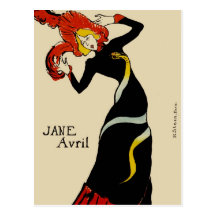 Jane Avril LAUTREC REDUX Edition Tarjeta Postal