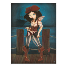 Jane - fantasy Fairy Pirate post card