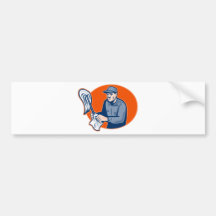 Janitor Cleaner With Mop Cleaning Retro Bumper Stickers