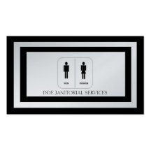 Janitor Custodian Maid Service Platinum Paper Business Cards