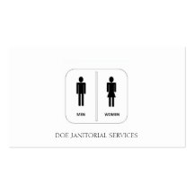 Janitor/Custodian/Maid Service White Business Card Template