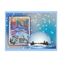 January, calendar postcard