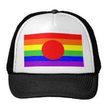 japan country gay proud rainbow flag homosexual trucker hat
