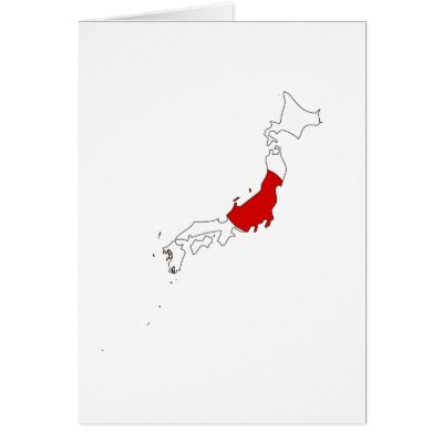 Japan flag map cards by