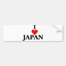 Japan - I Love Japan Bumper Stickers