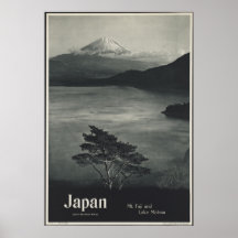 Japan Mt. Fuji Vintage Travel Poster Ad Retro