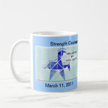 Japan Origami Horse Haiku Mug - earthquake relief