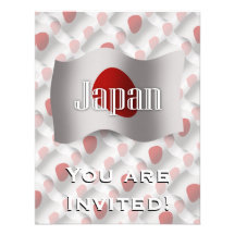 Japan Waving Flag Custom Invitations