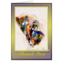 Japanese Art Glass Koi Thank You Greeting Card
