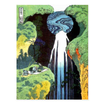 Japanese Art Hokusai Amida Waterfall Fine Art Post Card