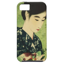 Japanese Beauty with Blue Flower iPhone 5 Case