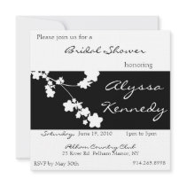 Japanese Black & White Bridal Shower Invite